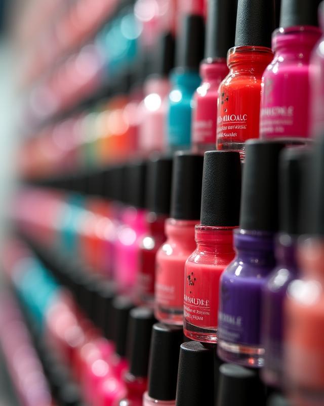 Extensive designer polish color wall