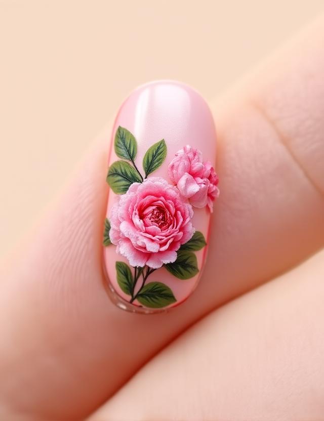 Hand-painted freehand floral art